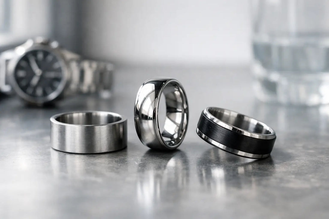 Rustfri stål ringe der holder stilen