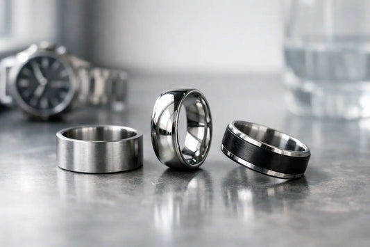 Rustfri stål ringe der holder stilen