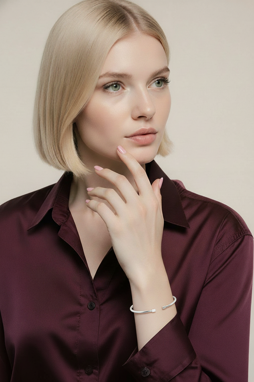 4 Dele Smykkesæt - Ring, Halskæde, Armbånd & Øreringe i Vanddråbe Design