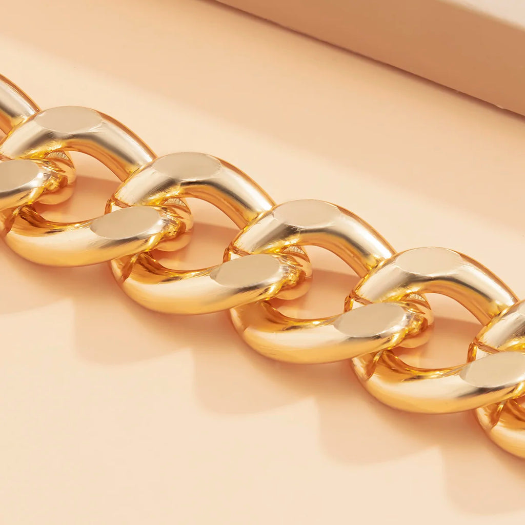 Punk Miami Cuban Armbånd - Retro Hip Hop Guld Aluminium