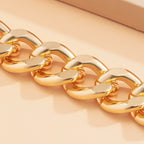 Punk Miami Cuban Armbånd - Retro Hip Hop Guld Aluminium