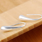 925 Sterling Sølv Creol Øreringe - Vanddråbe Pendant til Kvinder