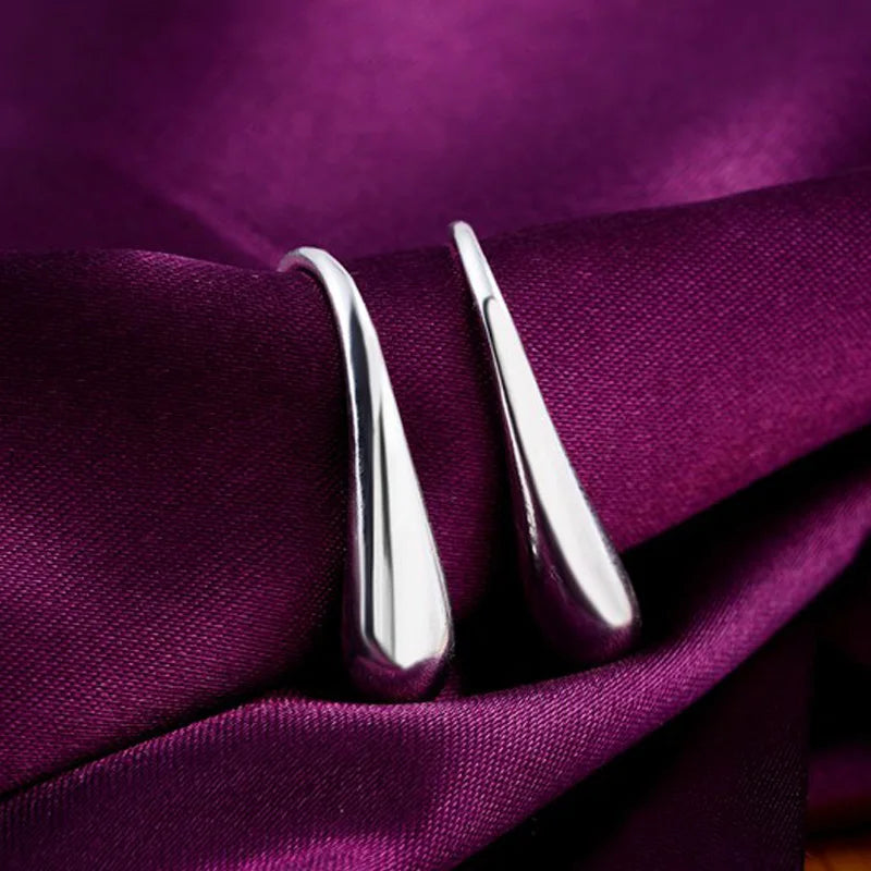 925 Sterling Sølv Creol Øreringe - Vanddråbe Pendant til Kvinder