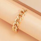 Punk Miami Cuban Armbånd - Retro Hip Hop Guld Aluminium