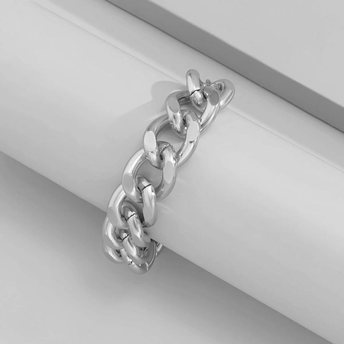 Punk Miami Cuban Armbånd - Retro Hip Hop Guld Aluminium