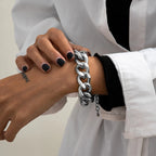 Punk Miami Cuban Armbånd - Retro Hip Hop Guld Aluminium