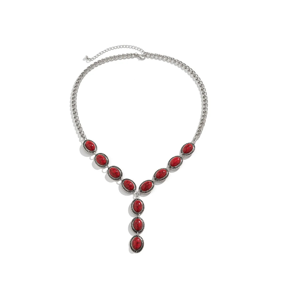 Retro Turkis Y-Halskæde - Flerfarvede Perler med Kvast