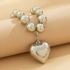 Boho Guldfarvet Hjerte Halskæde - Håndlavede Perler