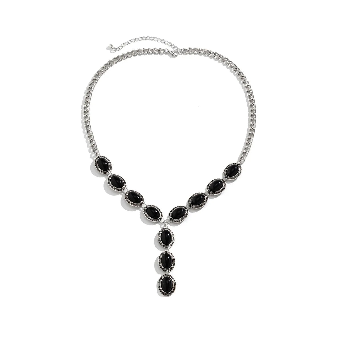 Retro Turkis Y-Halskæde - Flerfarvede Perler med Kvast