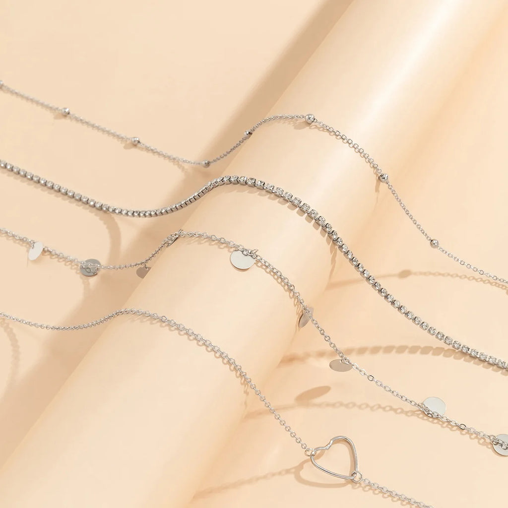 Boho Vintage Taljekæde - Krystal Pailletter Hjerte Vedhæng