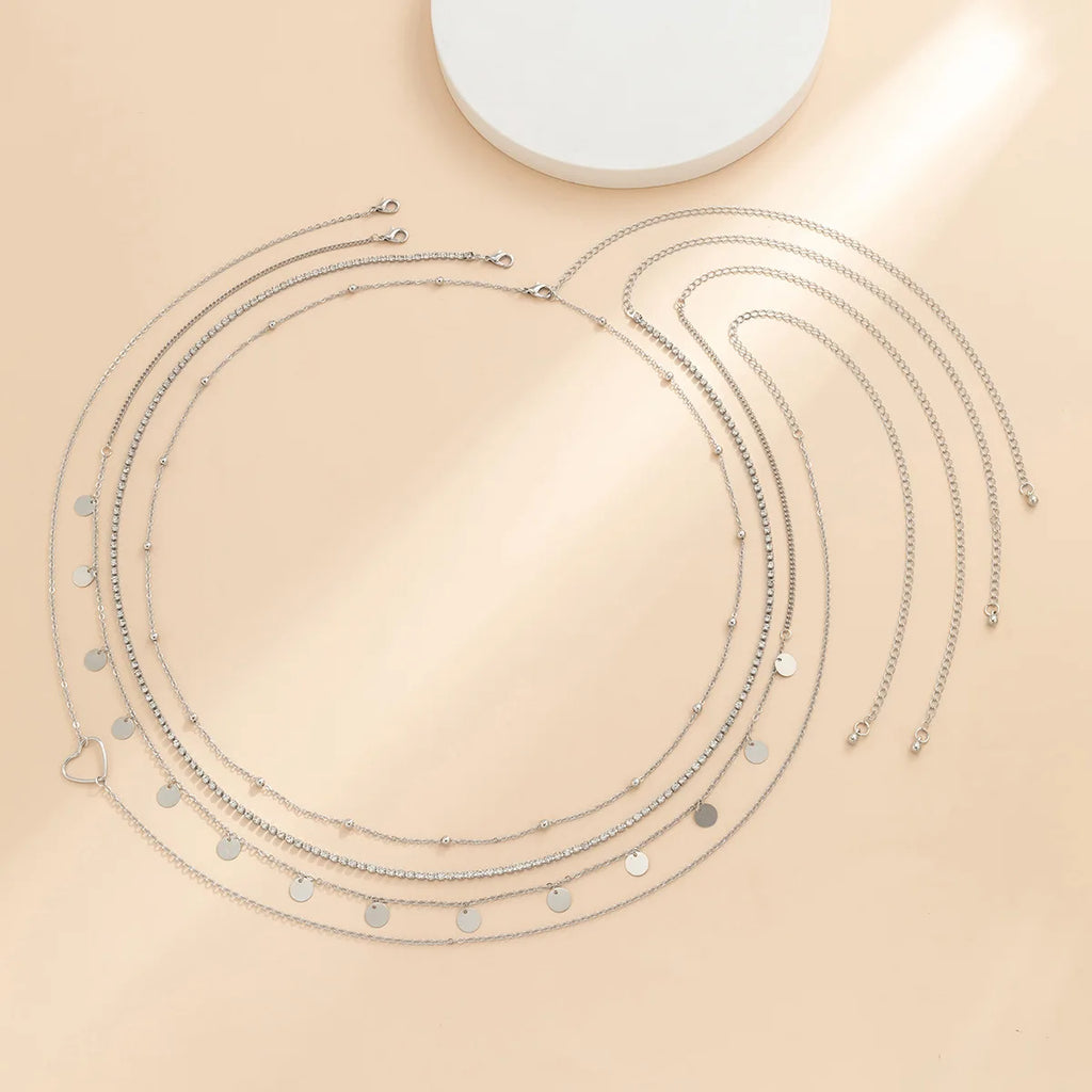 Boho Vintage Taljekæde - Krystal Pailletter Hjerte Vedhæng