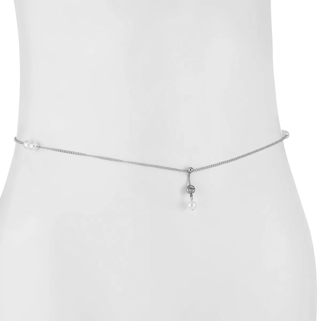 Boho Perle Taljekæde - Retro Navlepiercing Guld Kropskæde