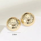 Halv Kugle C-formede Stud Øreringe - Guldfarvet Geometrisk Cirkel til Kvinder