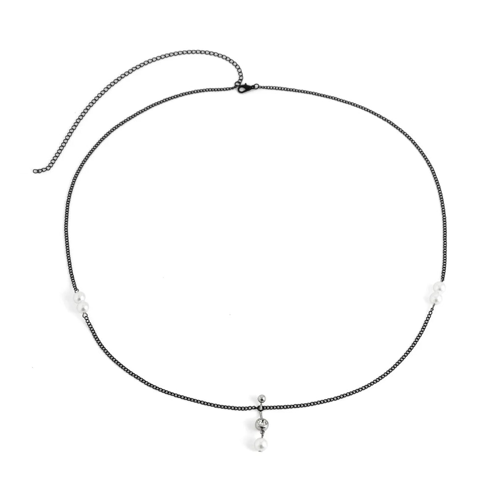 Boho Perle Taljekæde - Retro Navlepiercing Guld Kropskæde