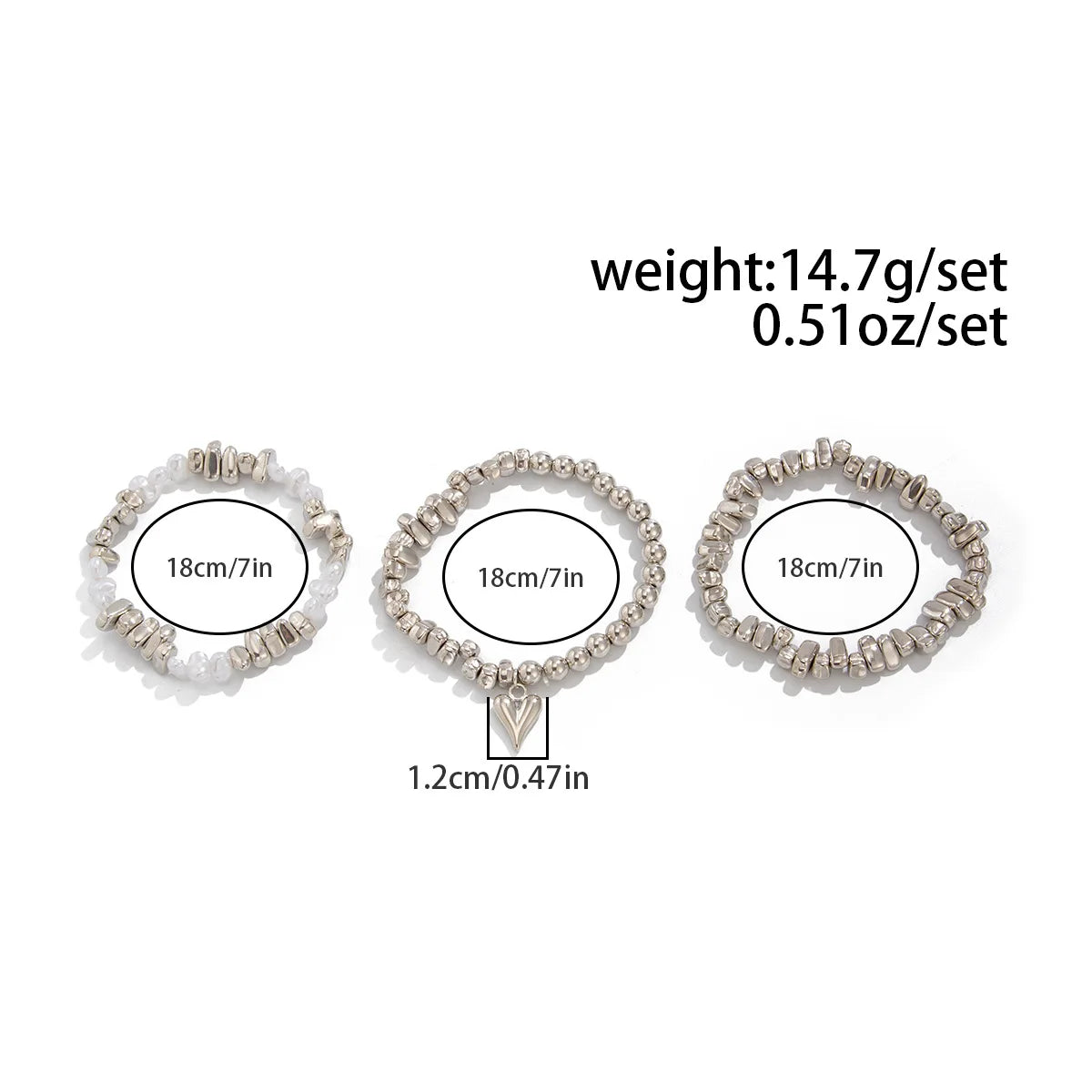 Retro Hjerte Halskæde - Flerlagsperler i Uregelmæssig Stil