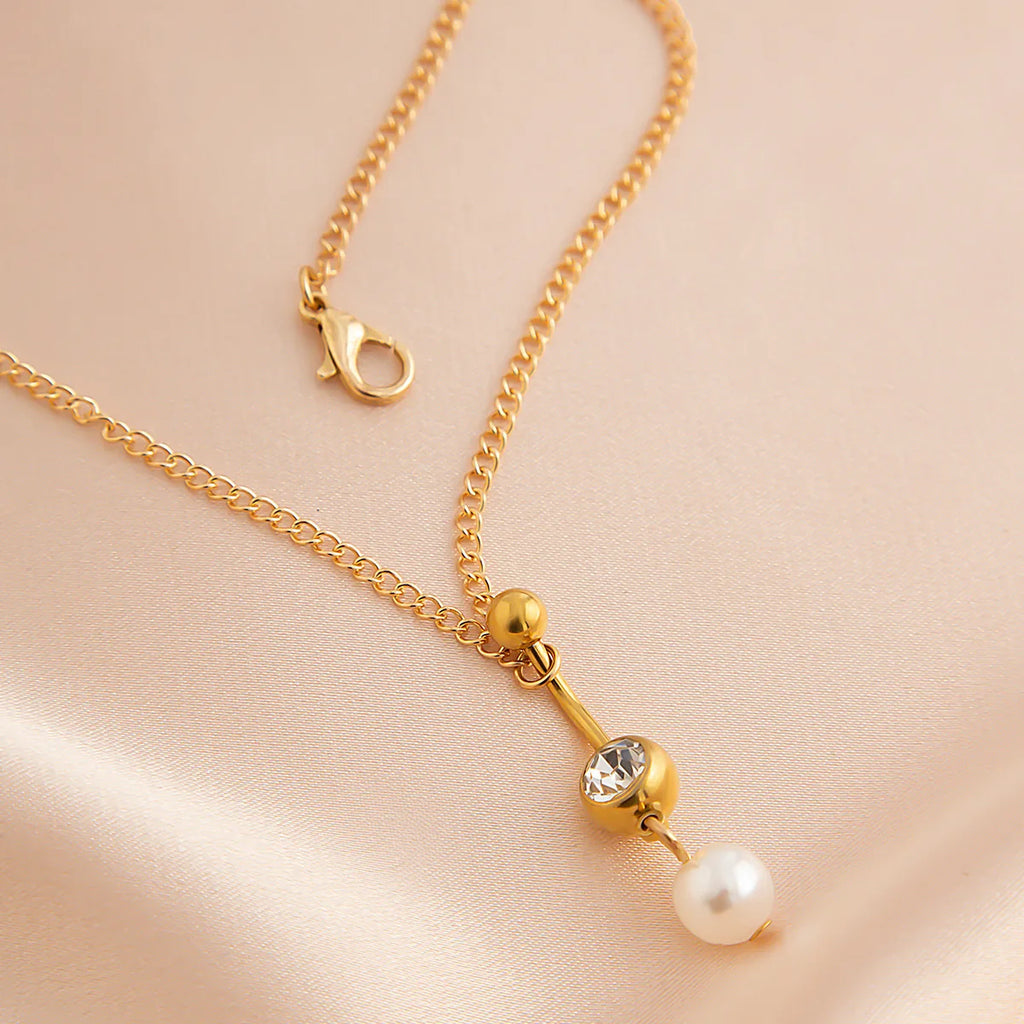 Boho Perle Taljekæde - Retro Navlepiercing Guld Kropskæde