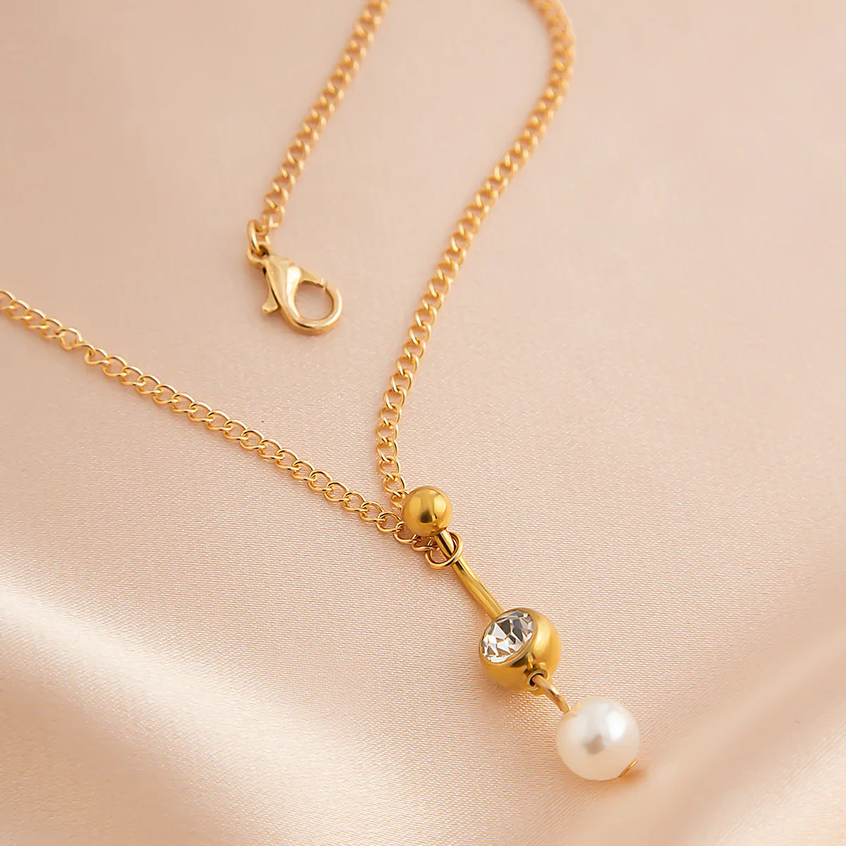 Boho Perle Taljekæde - Retro Navlepiercing Guld Kropskæde