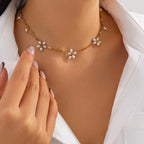 Boho Perle Armbånd - Håndvævet Blomster Design i Guld