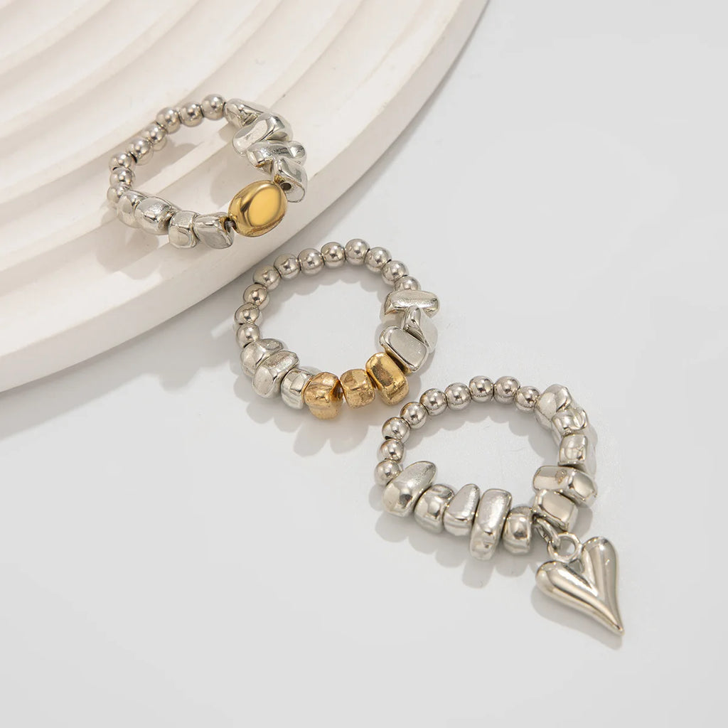 Retro Hjerte Halskæde - Flerlagsperler i Uregelmæssig Stil