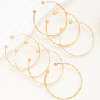 7 Stk. Punk Armbånd Sæt - Guldfarvet Goth Hjerte Bangles til Kvinder