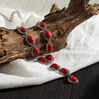 Retro Turkis Y-Halskæde - Flerfarvede Perler med Kvast