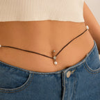 Boho Perle Taljekæde - Retro Navlepiercing Guld Kropskæde