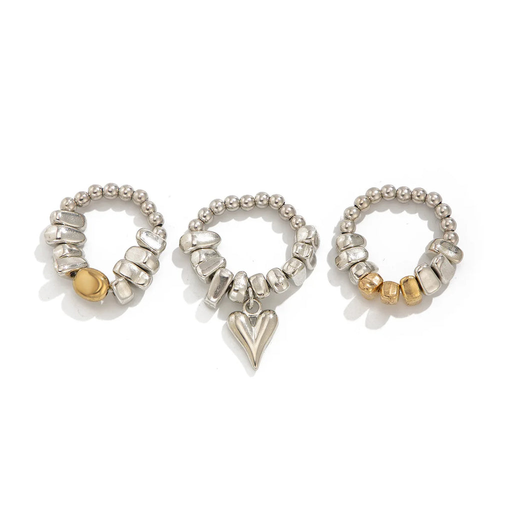 Retro Hjerte Halskæde - Flerlagsperler i Uregelmæssig Stil