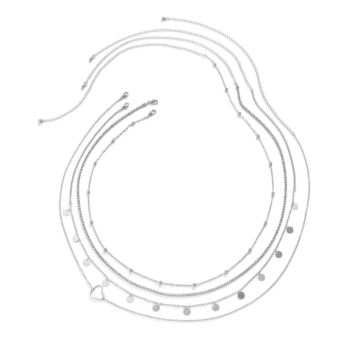 Boho Vintage Taljekæde - Krystal Pailletter Hjerte Vedhæng