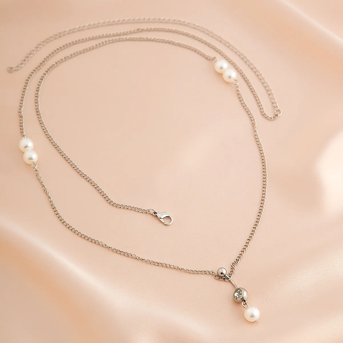 Boho Perle Taljekæde - Retro Navlepiercing Guld Kropskæde