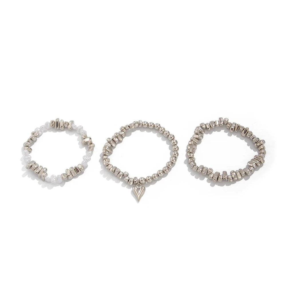 Retro Hjerte Halskæde - Flerlagsperler i Uregelmæssig Stil