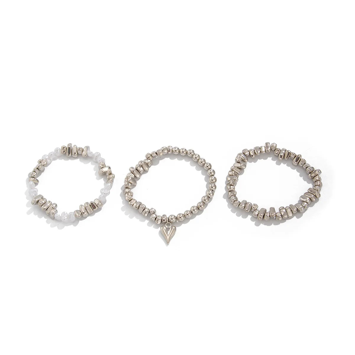 Retro Hjerte Halskæde - Flerlagsperler i Uregelmæssig Stil