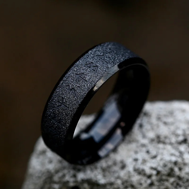 Vintage Viking Odin Rune Ring - Nordisk Amulet Ring i Rustfrit Stål til Mænd