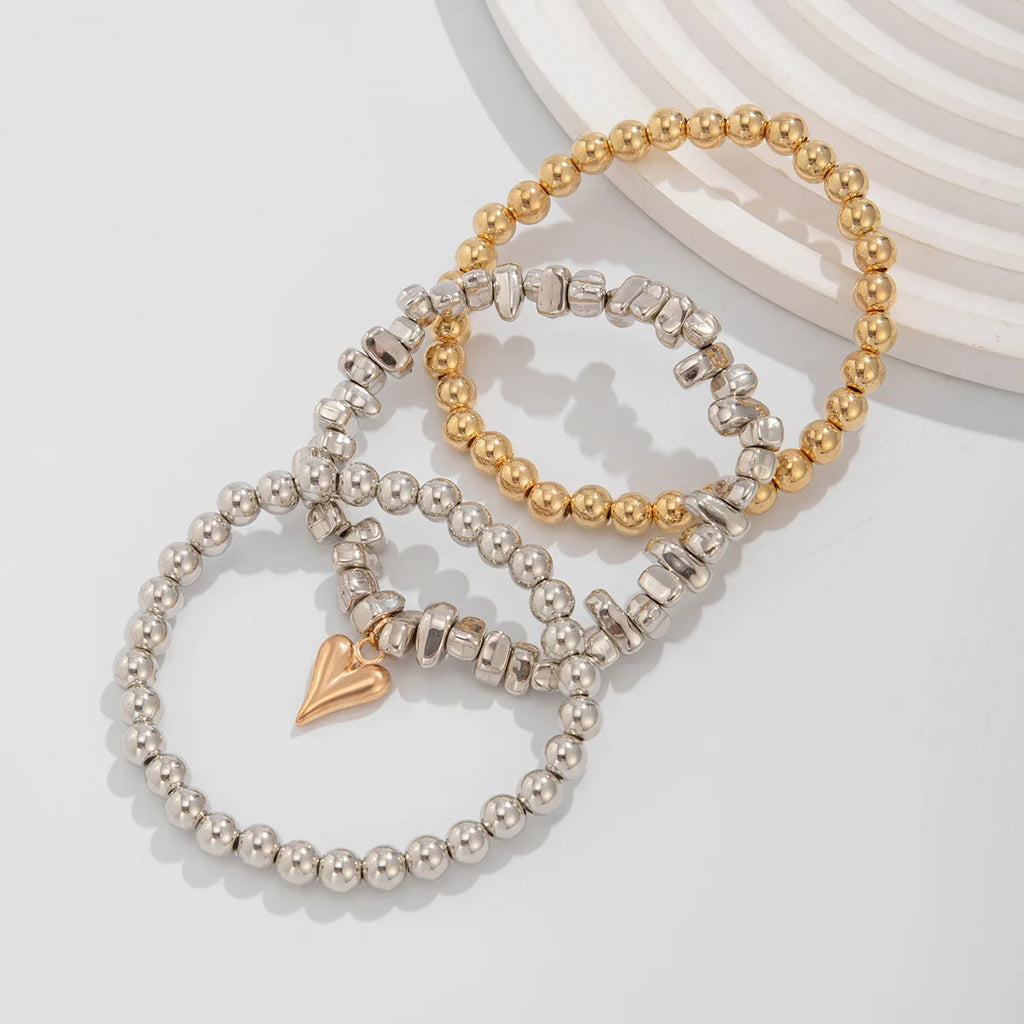 Retro Hjerte Halskæde - Flerlagsperler i Uregelmæssig Stil