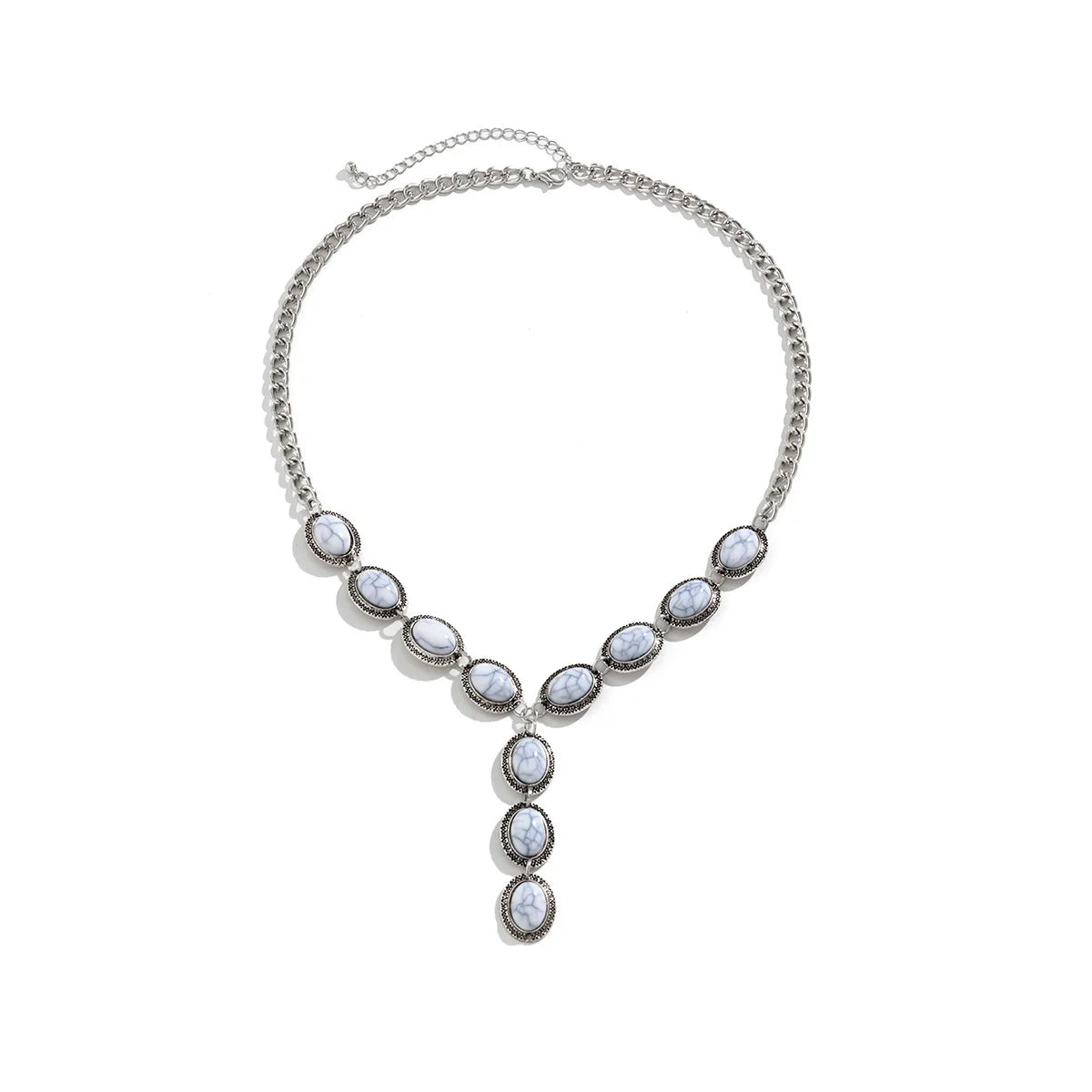 Retro Turkis Y-Halskæde - Flerfarvede Perler med Kvast