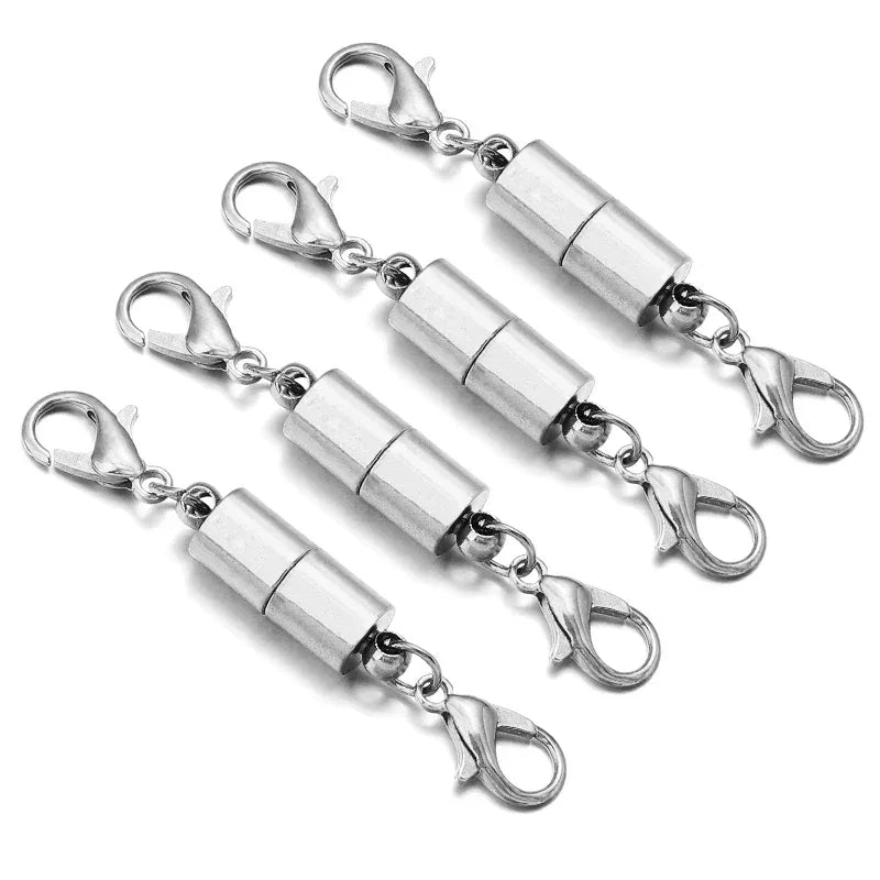 Sølvfarvede magnetlåse til smykker, praktiske låse til armbånd og halskæder accessories