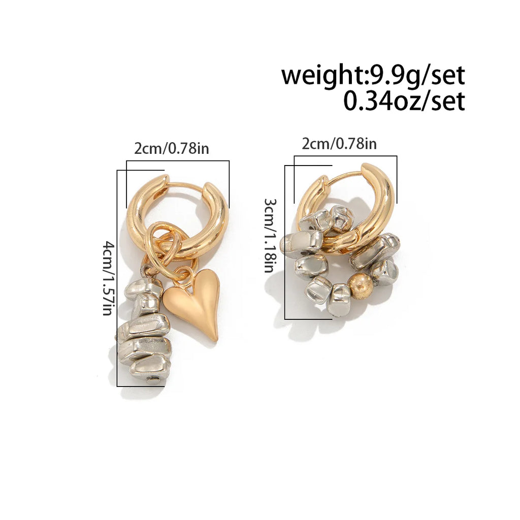 Retro Hjerte Halskæde - Flerlagsperler i Uregelmæssig Stil