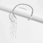 Retro Perle Halskæde - Uregelmæssig Kvast Vedhæng i Sølv