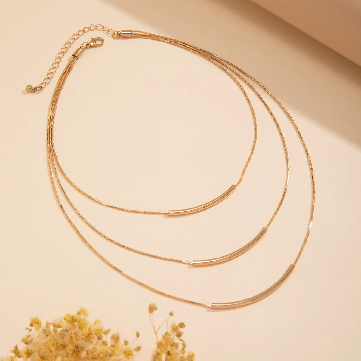 Boho Rund Slangekæde Halskæde - Flerlag Guld Choker