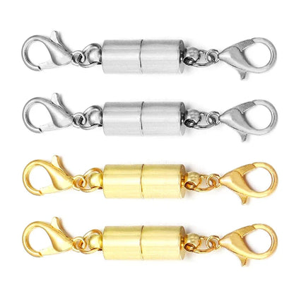 Magnetiske smykkelåse i sølv og guld, perfekte til armbånd og halskæder.