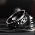 Gear Spinner Ring - Roterende Fidget Ring i Titanium Stål til Mænd