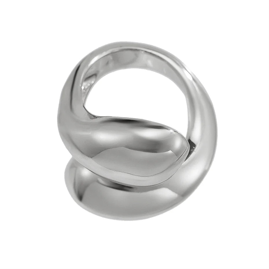 Justerbar Slangering - Vanddråbe Design i Guldfarve til Kvinder