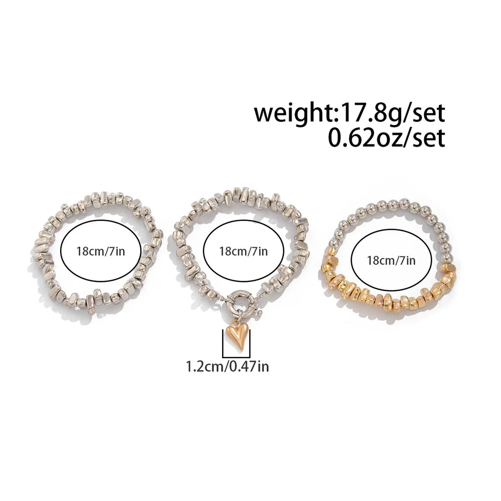 Retro Hjerte Halskæde - Flerlagsperler i Uregelmæssig Stil