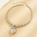 Boho Guldfarvet Hjerte Halskæde - Håndlavede Perler