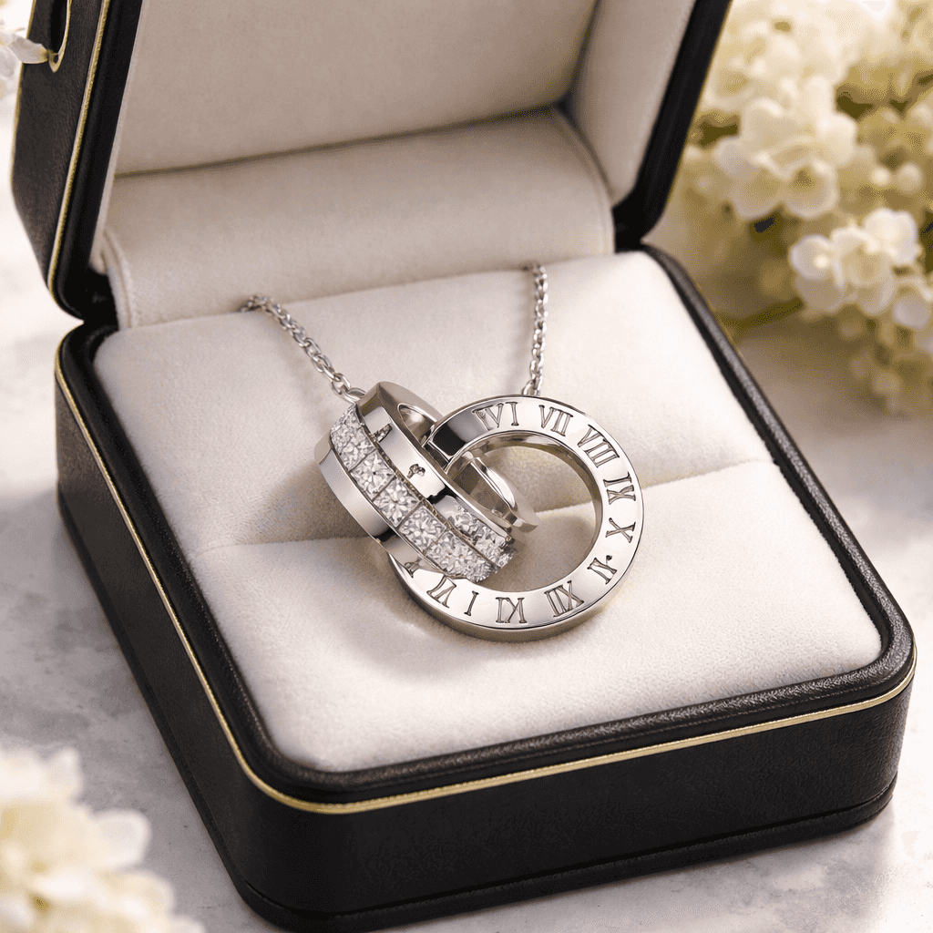 Infinity halskæde - rustfrit stål med cubic zirconia